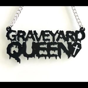 Graveyard Queen Nameplate Necklace